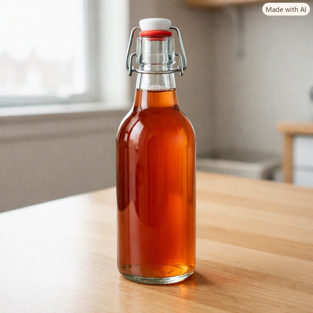 Item (In person purchase only): 1L 33 fl.oz. base kombucha bottle, add your own flavors and/or carbonation.